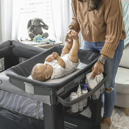 Chicco Lullaby Portable Playard, Infant Bassinet and Changer, Toddler Playard, Portable Crib, Travel Friendly | Calla/Grey