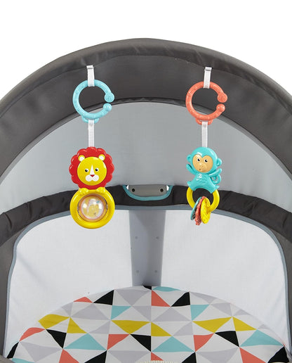 Fisher-Price Portable Bassinet On-The-Go Baby Dome, Travel Play Space with Developmental Newborn Toys & Canopy, Windmill