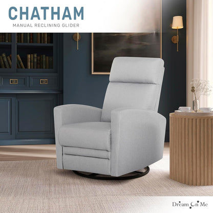 Dream On Me Chatham Basic Nursery Rocking Glider in Ecru, 360° Swivel Motion, FSC Certified, Greenguard Gold & JPMA Certified Nursery Glider, Three Rocking Modes Nursery Glider Recliner