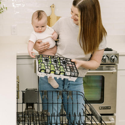 Dr. Brown's Dishwasher Basket for Small Baby Bottle Parts, Pacifiers, and Accessories, Clean, Store and Organize Newborn Essentials, BPA Free, Black