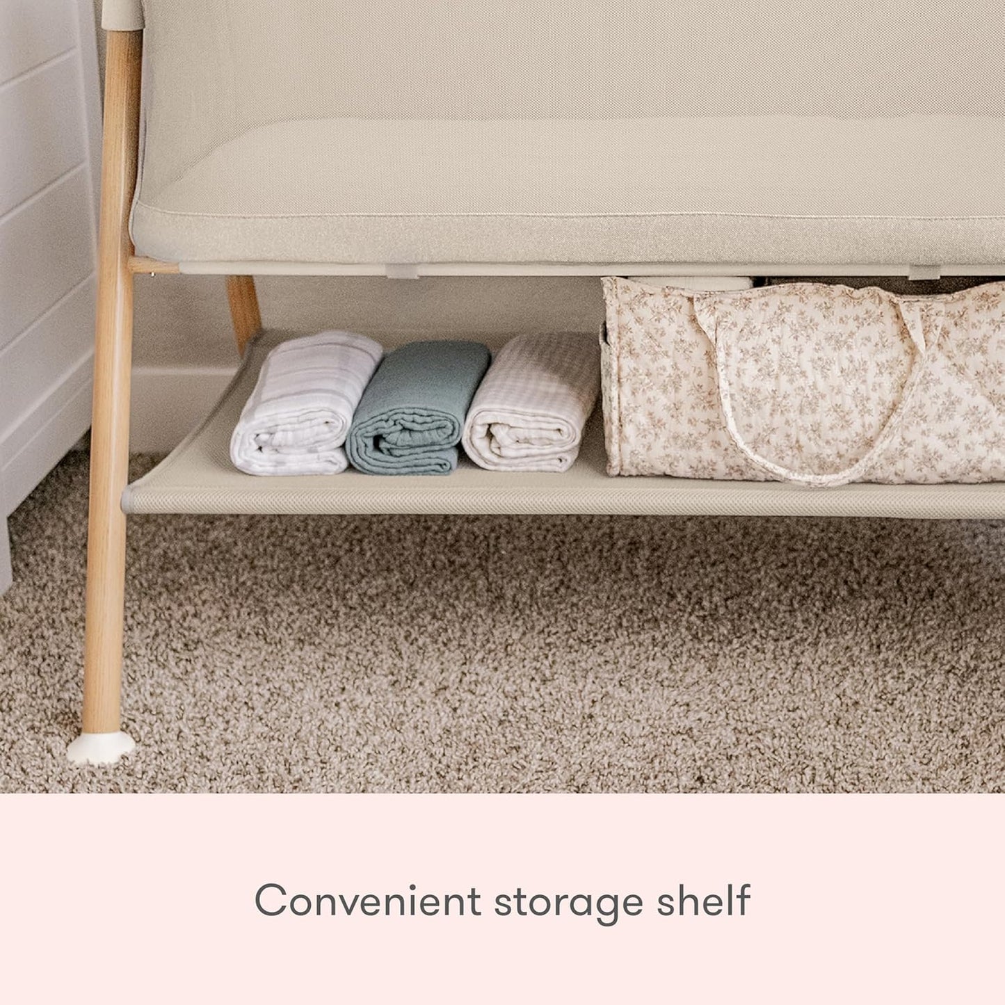 Newton Baby Bassinet & Bedside Sleeper with Mattress & Sheet - Ultra-Breathable & Completely Washable, Removable Dual-Layer Cover | Wood Frame | Adjustable Height & Infant Access Opening