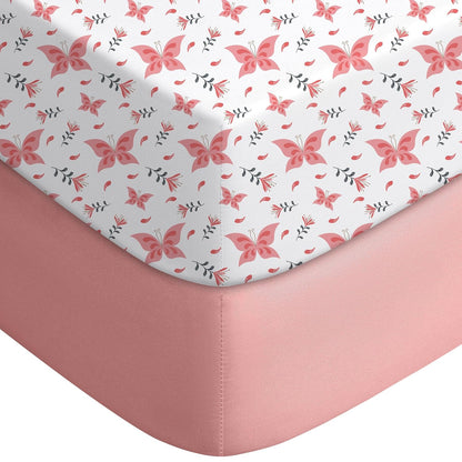 Yoofoss Pack and Play Sheets Fitted, Mini Crib Sheets 2-Pack for Pack N Play Mattress, Stretchy Playard Sheet, Soft and Breathable Green+Giraff