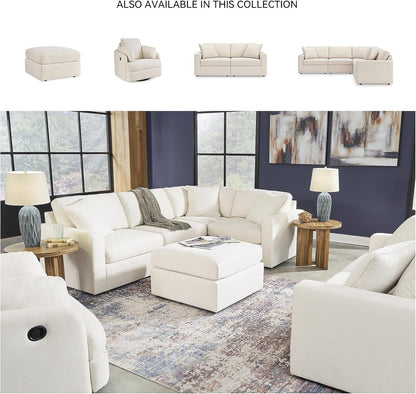 Signature Design by Ashley Modmax Coastal Press-Back Swivel Glider Rocker Recliner with Machine Washable Cover, Hidden Storage Compartments and 2 Bolster Pillows, Beige - Colors A