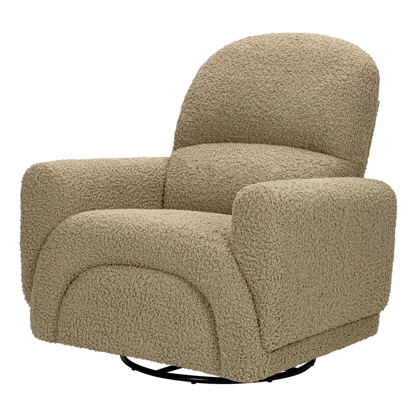 Babyletto Rainbow Recliner and Swivel Glider in Almond Teddy Loop, Greenguard Gold Certified and CertiPUR-US® Certified