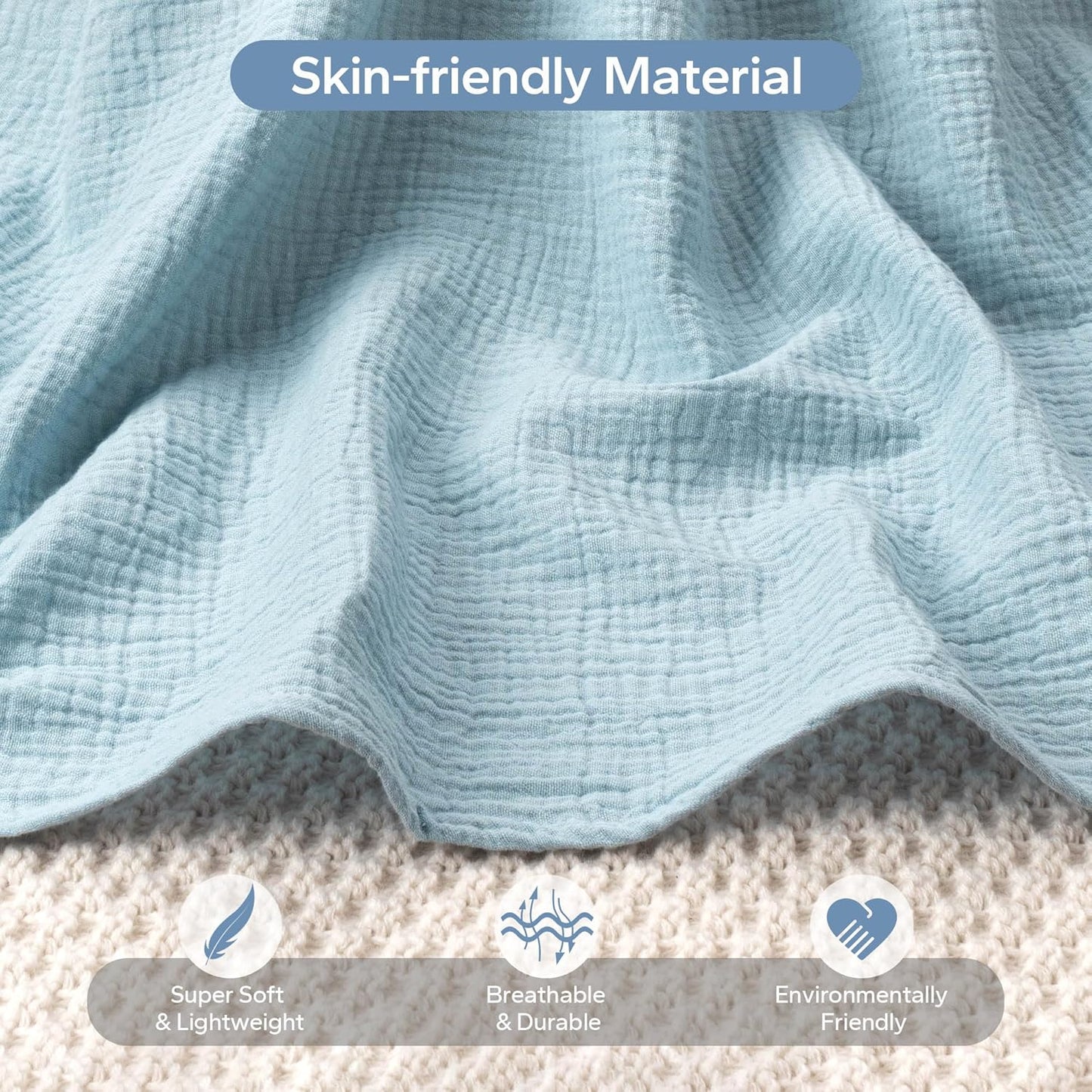 SERAPHY 2-in-1 Muslin Baby Car Seat Cover & Nursing Cover, Soft Lightweight Breastfeeding Cover for Boys and Girls,Breathable Canopy for Infant Carseat & Stroller for Summer—Blueberrie