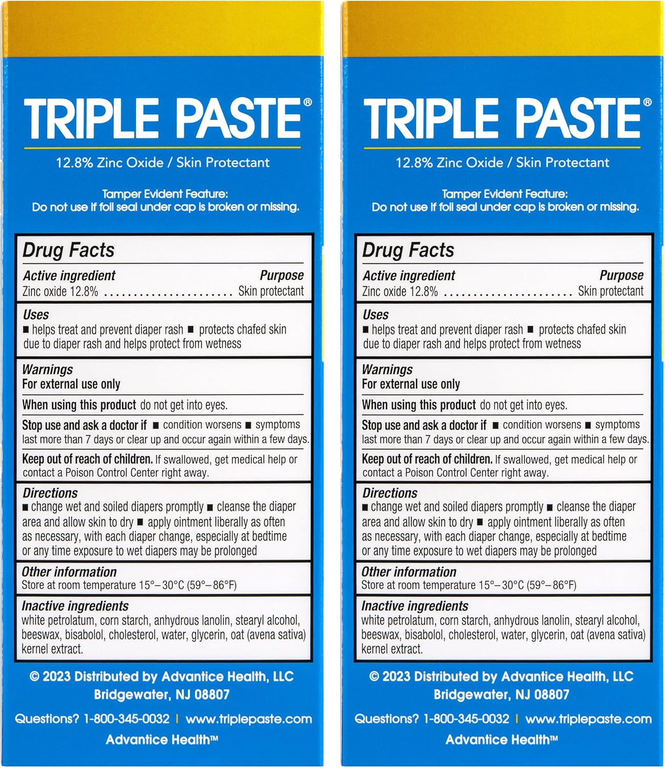 Triple Paste Diaper Rash Cream for Baby - 3 oz Tube – Zinc Oxide Ointment Treats, Soothes & Prevents Diaper Rash, Pediatrician-Recommended Hypoallergenic Formula, Baby Essentials for Daily & Overnight