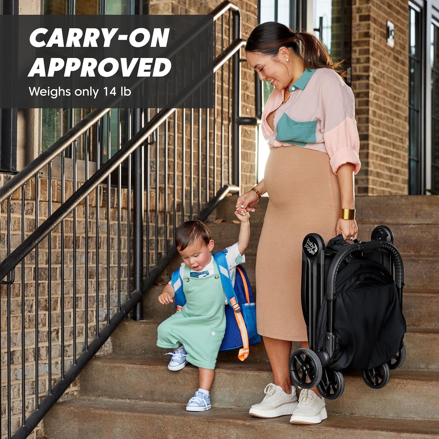 Baby Jogger City Tour 2 Carry-On Approved Travel Stroller, Ultra-Compact Baby Stroller, Lightweight, Easy Fold, Baby Travel Essential, Pitch Black