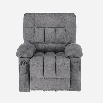 Power Lift Recliner Chair for Adult with Heated and Full Body Massage, Glider Nursery Chair with Cup Holder and USB Charge Port, Oversided Swivel Rocker Recliner for Living/Study/Bedroom Room, Grey