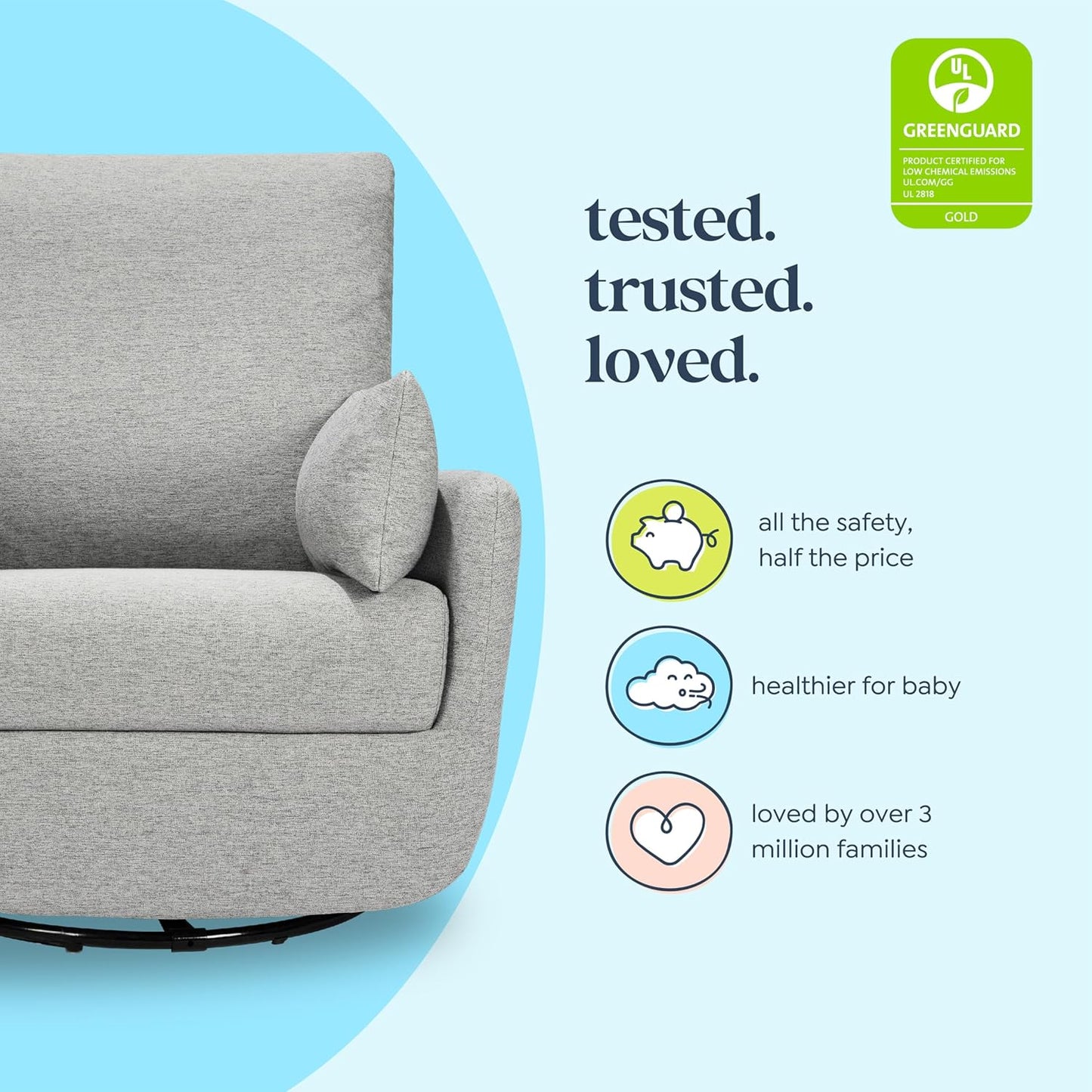 Davinci Juno Swivel Glider in Vanilla, Greenguard Gold & CertiPUR-US Certified