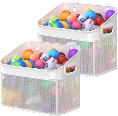 GloTika Mesh Baby Bath Toy Storage, ‎Large Capacity and Quick Drying Baby Toy Storage for Bath, Multi-use Net Bags Make Baby Bath Toy Organizer Easy, 2 Pack