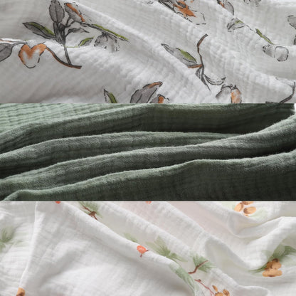 Onacosht Muslin Bassinet Sheets 3 Pack, 100% Cotton Baby Fitted Sheet 33" x 19" Compatible with Mika Micky, KoolaBaby (3 in 1), BabyBond, HARPPA and RICUTON Bedside Bassinet, Green, Floral and Cactus