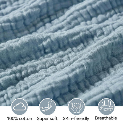 Muslin Bassinet Sheet Compatible with Maxi-COSI Iora & Iora Air Bedside Sleeper - 100% Cotton Rectangular Mattress Pad Cover (33"x20"), Breathable & Soft, Boho (1 Pack Blue)