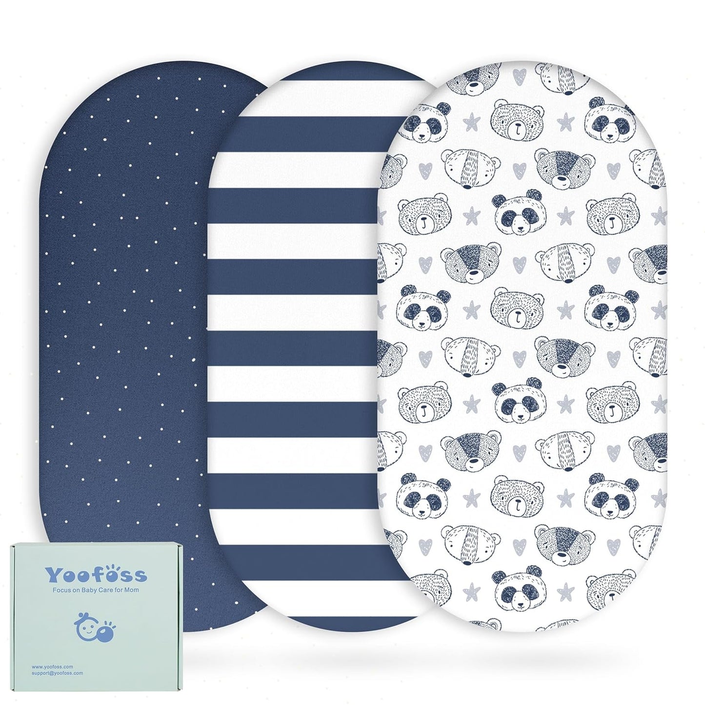 Yoofoss Pack and Play Sheets Fitted, Mini Crib Sheets 2-Pack for Pack N Play Mattress, Stretchy Playard Sheet, Soft and Breathable Green+Giraff