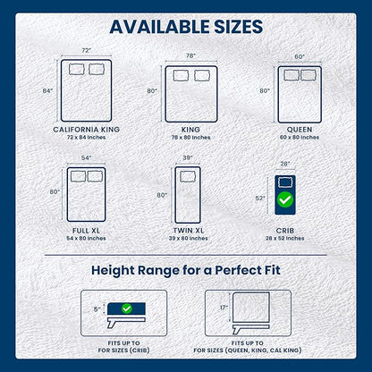 Crib Size Mattress Protector Waterproof, Premium 200 GSM Terry Mattress Cover, Soft & Breathable Bed Cover, Fitted Sheet Style Stretchable Deep Pockets 5" by Utopia Bedding (White)