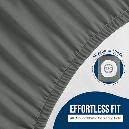 King Size Mattress Protector Waterproof, Premium 200 GSM Terry Mattress Cover, Soft & Breathable Bed Cover, Fitted Sheet Style Stretchable Deep Pockets 17" by Utopia Bedding (Gray)