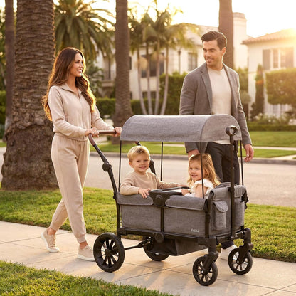 Evolur Velo Rider Travel Stroller – Compact, Lightweight Umbrella Stroller for Toddlers 6–36 Months, One-Hand Fold, Footrest, Rear Platform, 5-Point Harness, Portable & Travel-Friendly