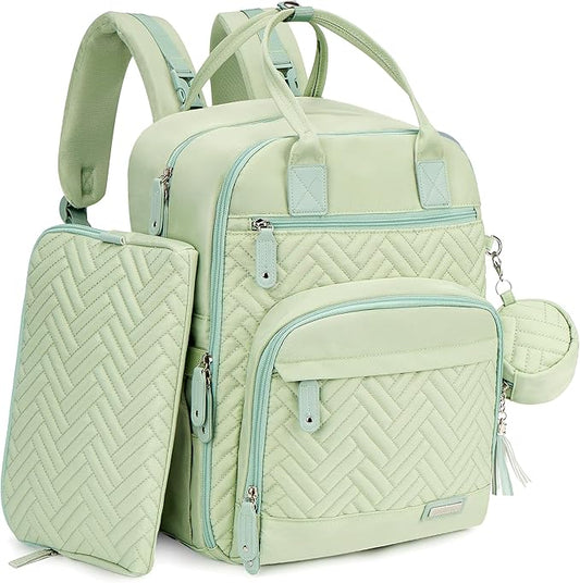 iniuniu Diaper Bag Backpack, 4 in 1 kit Large Unisex Baby Bags for Boys Girls, Waterproof Travel Back Pack with Pouch