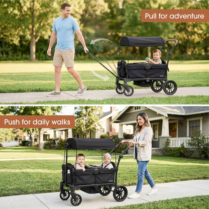 Evolur Velo Rider Travel Stroller – Compact, Lightweight Umbrella Stroller for Toddlers 6–36 Months, One-Hand Fold, Footrest, Rear Platform, 5-Point Harness, Portable & Travel-Friendly