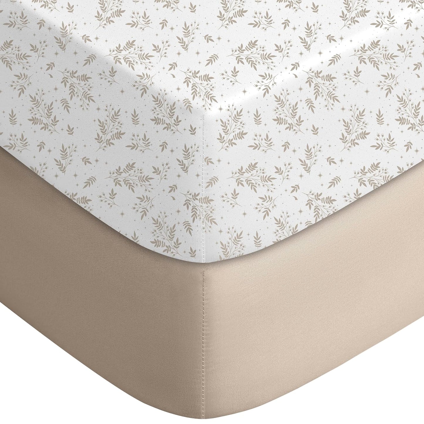 Yoofoss Pack and Play Sheets Fitted, Mini Crib Sheets 2-Pack for Pack N Play Mattress, Stretchy Playard Sheet, Soft and Breathable Green+Giraff