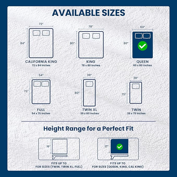 Queen Size Mattress Protector Waterproof 2 Pack, Premium 200 GSM Terry Mattress Cover, Soft & Breathable Bed Cover, Fitted Sheet Style Stretchable Deep Pockets 17" by Utopia Bedding (White)