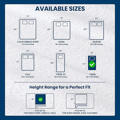 Twin Size Mattress Protector Waterproof 14 Pack, Premium 200 GSM Terry Mattress Cover, Soft & Breathable Bed Cover, Fitted Sheet Style Stretchable Deep Pockets 15" by Utopia Bedding (White)