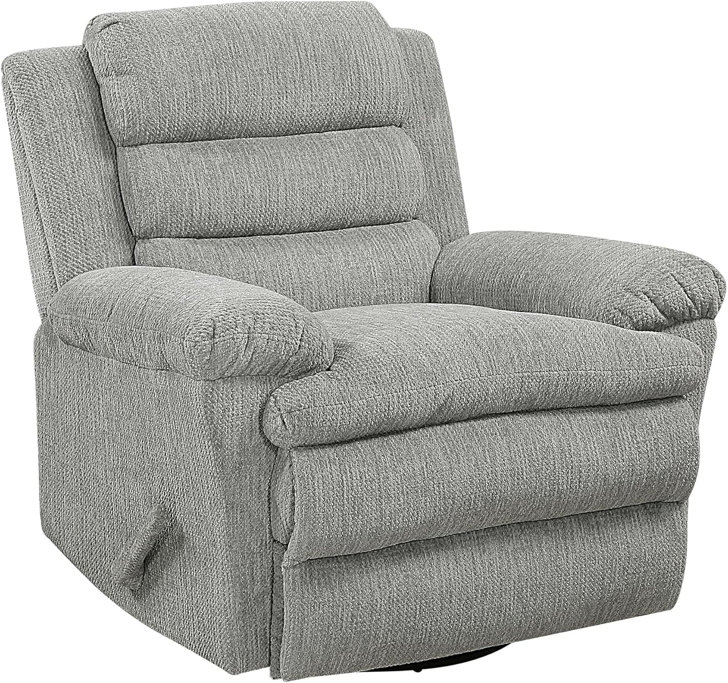 Lexicon Swivel Glider Reclining Chair, Textured Microfiber Manual Recliner, Comfy Nursery Glider Recliner, Swivel Reclining Chair for Living Room/Office/Bedroom/Apartment, Beige