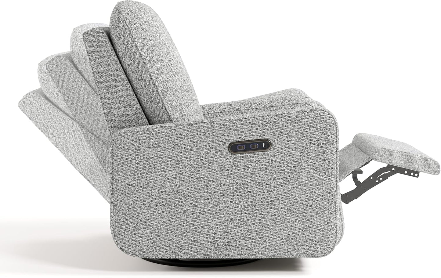 Graco Teddi Power Recliner Swivel Glider, Electronic Power Recline, Oeko-TEX 100 Certified, USB-A & USB-C Charger, Premium Cushioning & Comfort – (Ivory Basketweave)