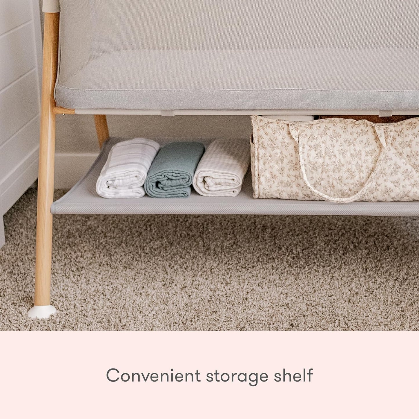 Newton Baby Bassinet & Bedside Sleeper with Mattress & Sheet - Ultra-Breathable & Completely Washable, Removable Dual-Layer Cover | Wood Frame | Adjustable Height & Infant Access Opening