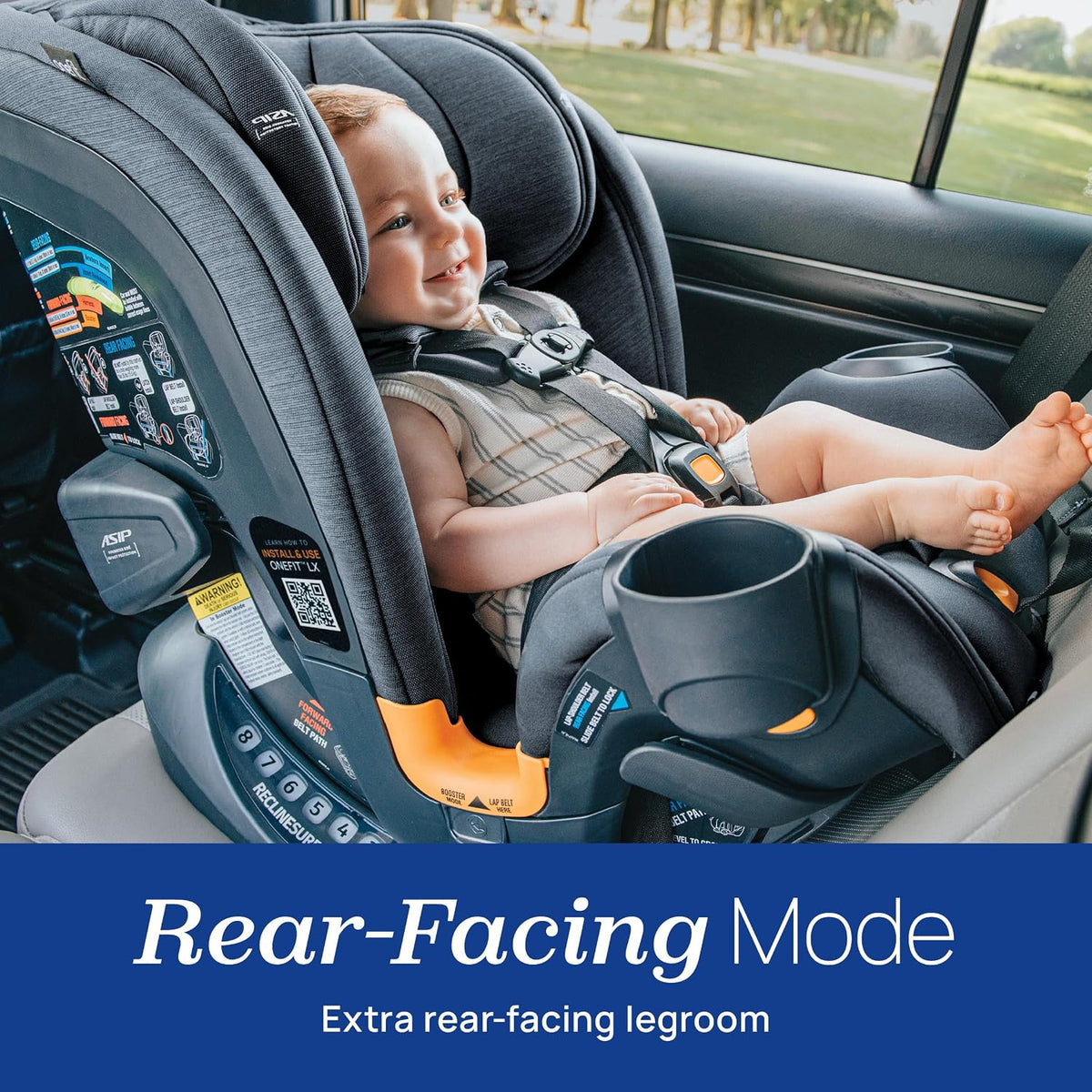 Chicco OneFit LX All-in-One Convertible Booster Car Seat, 5-100 lbs