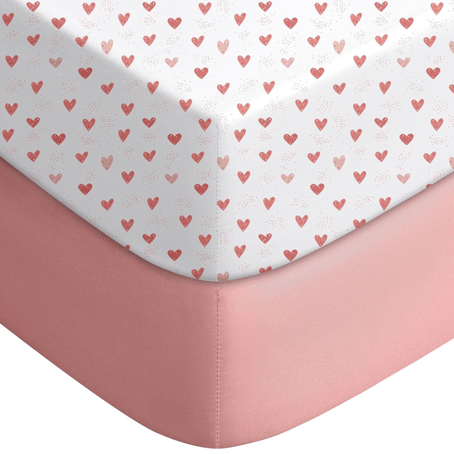 Yoofoss Pack and Play Sheets Fitted, Mini Crib Sheets 2-Pack for Pack N Play Mattress, Stretchy Playard Sheet, Soft and Breathable Green+Giraff