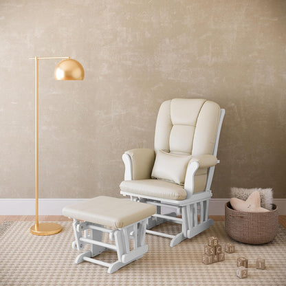 Storkcraft Tuscany Glider with Ottoman (Black/Gray) — GREENGUARD Gold Certified, Bonus Lumbar Cushion Included, Solid Wood Base, Smooth Motion, Award-Winning Nursery Rocking Chair, Glider and Ottoman
