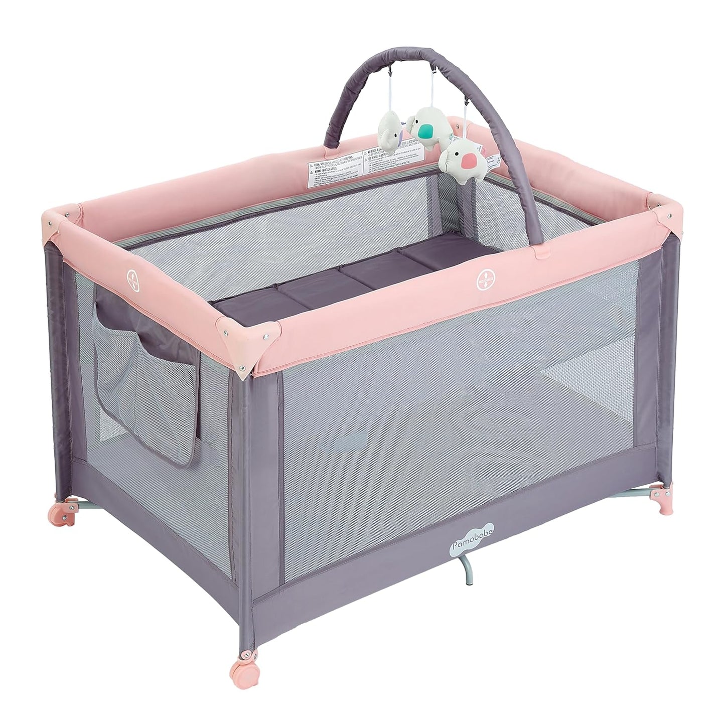 Pamo Babe Pack and Play with Bassinet, Portable Playard for Baby