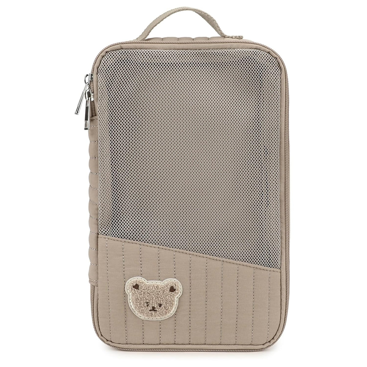 Diaper Bag Organizer, 1 Pack, Quilted Mesh, Brown Bear