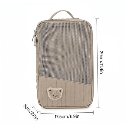 Diaper Bag Organizer, 1 Pack, Quilted Mesh, Brown Bear