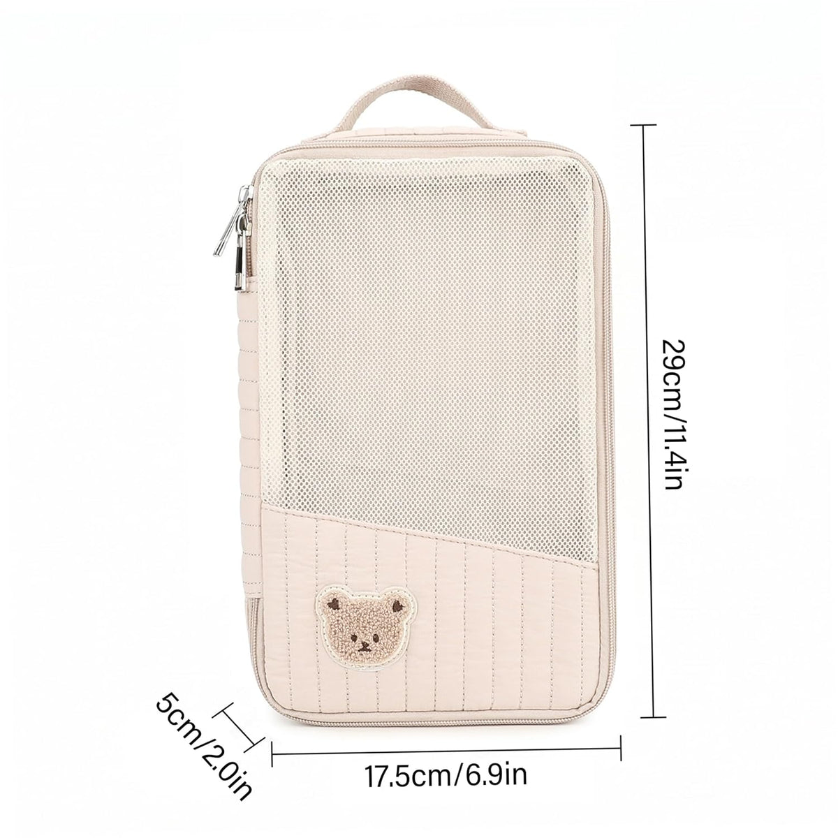 Diaper Bag Organizer, 1 Pack, Quilted Mesh, Brown Bear
