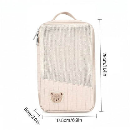 Diaper Bag Organizer, 1 Pack, Quilted Mesh, Brown Bear