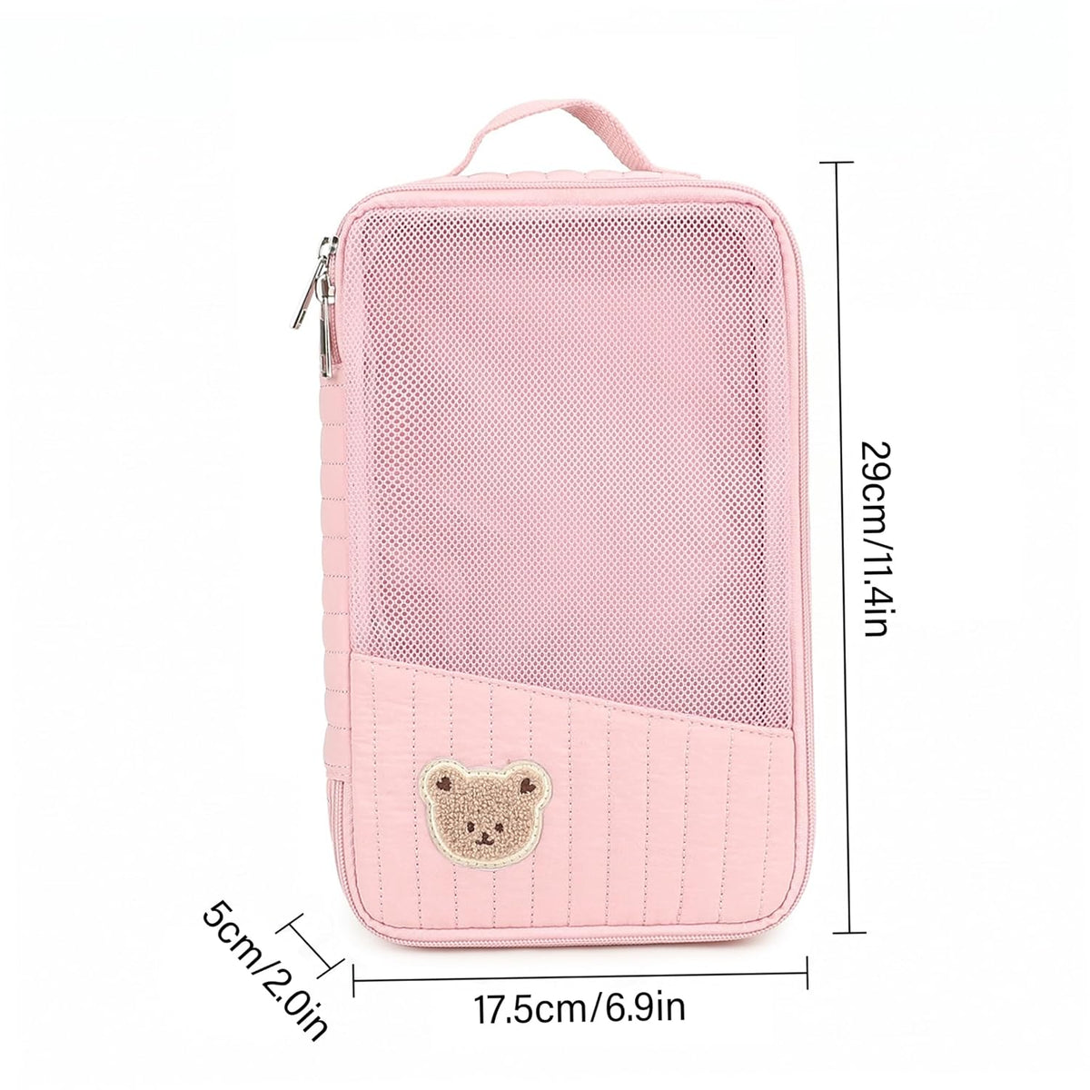 Diaper Bag Organizer, 1 Pack, Quilted Mesh, Brown Bear