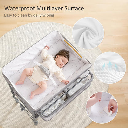Baby Changing Table, Portable Foldable Changing Table, Waterproof Diaper Changing Station, Adjustable Height Changing Station, Mobile Nursery for Newborn and Infant