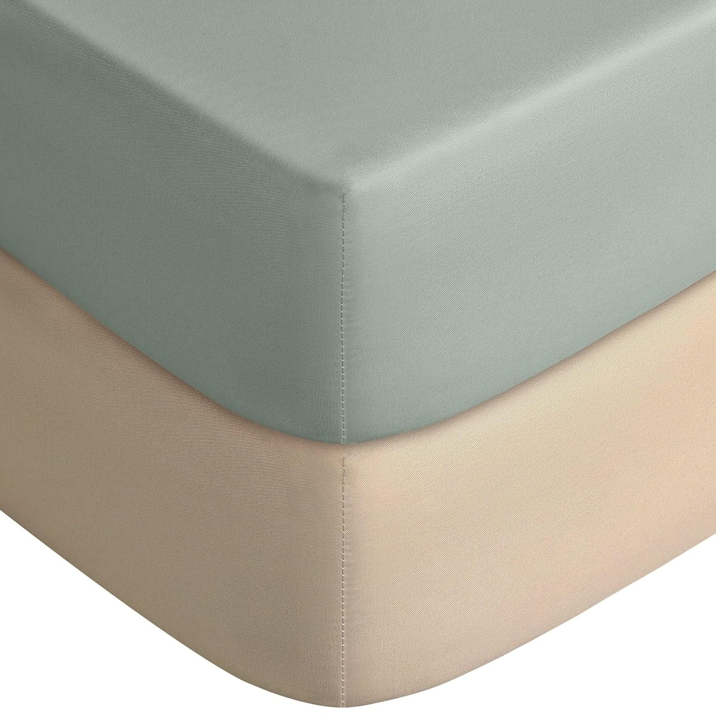Yoofoss Pack and Play Sheets Fitted, Mini Crib Sheets 2-Pack for Pack N Play Mattress, Stretchy Playard Sheet, Soft and Breathable Green+Giraff