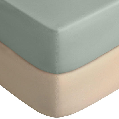 Yoofoss Pack and Play Sheets Fitted, Mini Crib Sheets 2-Pack for Pack N Play Mattress, Stretchy Playard Sheet, Soft and Breathable Green+Giraff