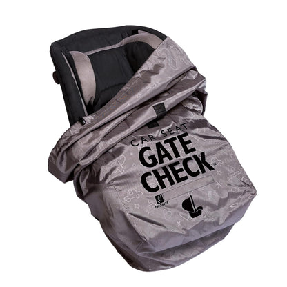 J.L. Childress Gate Check Travel Bag for Car Seats - Car Seat Travel Bag for Airplane, Includes AIRTAG Holder, Fits All Baby Carriers, Infant Carriers & Child Booster Seats - Neon Blue