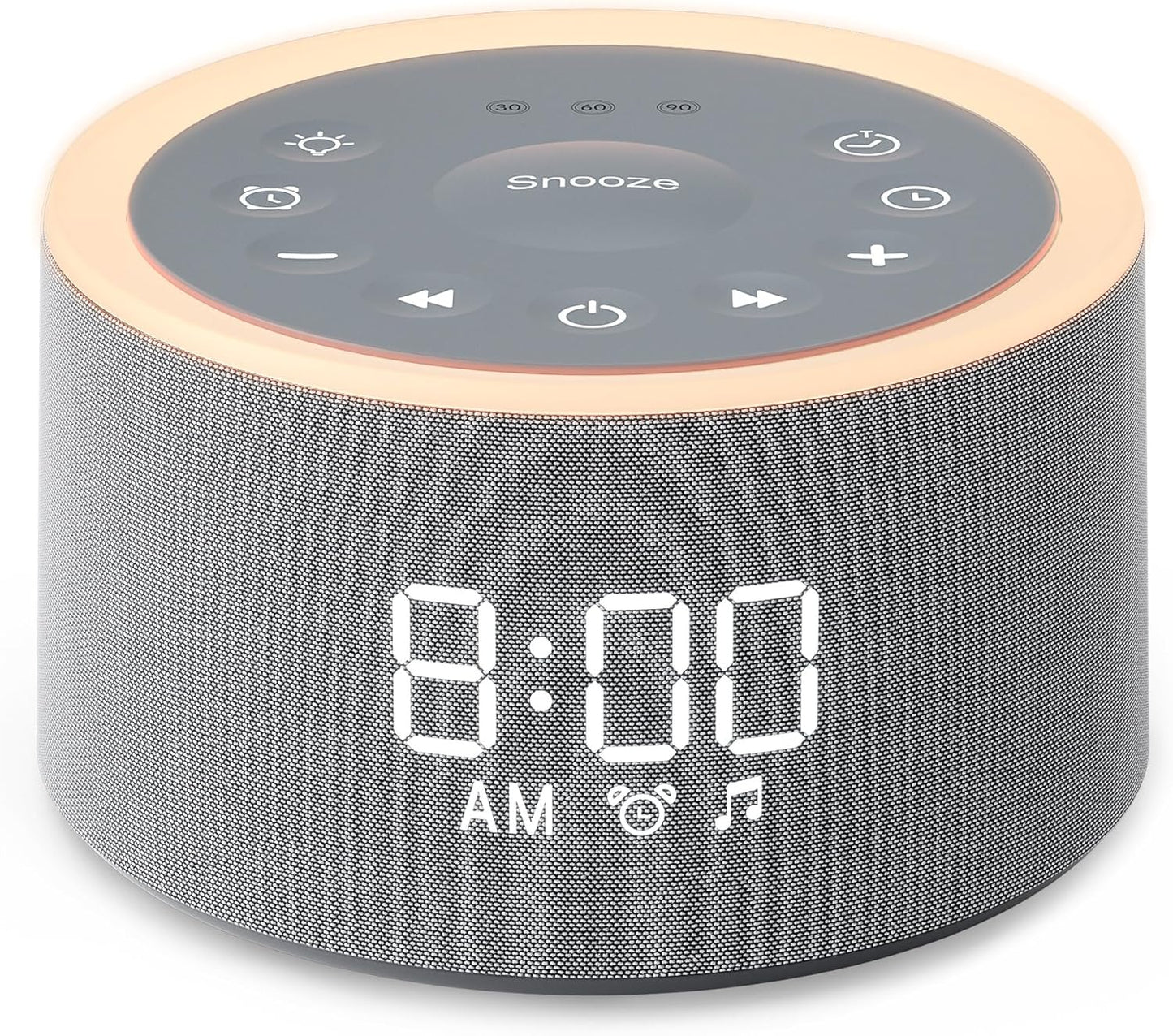 Dreamegg D1+ Sound Machine & Alarm Clock - Sound Machine for Sleep, White Noise Machine with 29 Soothing Sounds, Night Light, 0-100% Dimmable, White Noise Alarm Clock for Bedrooms Adults Baby