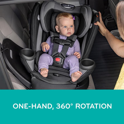 Evenflo Revolve360 Extend Convertible Car Seat with 360 Degree Rotation, Extended Rear-Facing, Forward-Facing, Booster Mode, and Secure Latch Install, Revere Gray