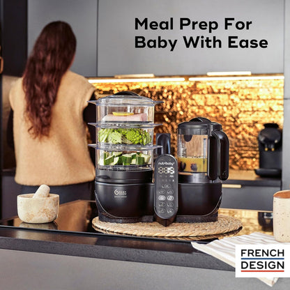 Babymoov Duo Meal Station XL, 6 in 1 Food Processor with Steamer, Multi-Speed Blender, Warmer, Defroster & Sterilizer (Nutritionist Approved), pink