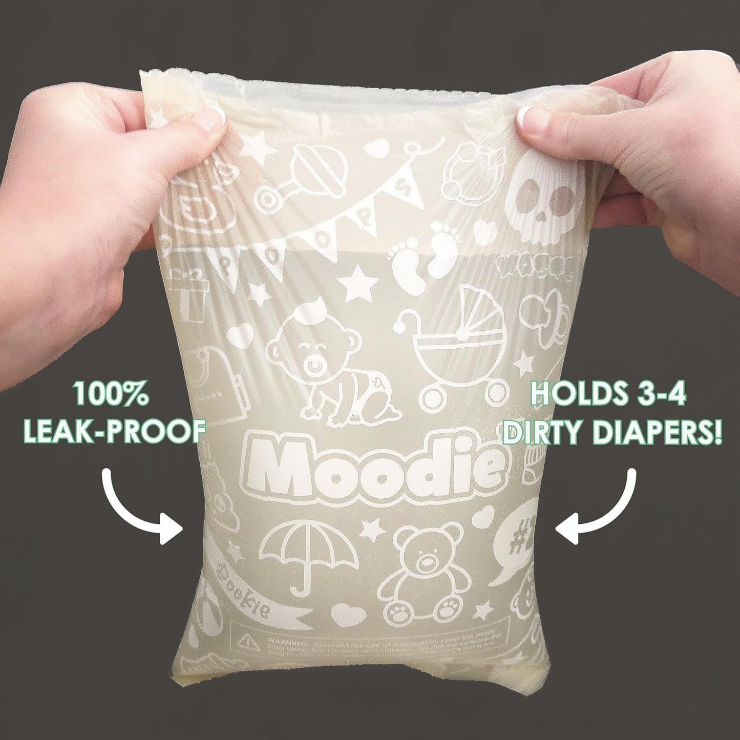 Disposable Diaper Bags (90 BAGS in TOTAL) | NON-SCENTED Dirty Diaper Disposal Baggies (6 Refill Rolls 9 x 13in) | Leak Proof Nappy Trash Bags on the Go | Baby Poop Bags | Travel Diaper Bags Refill