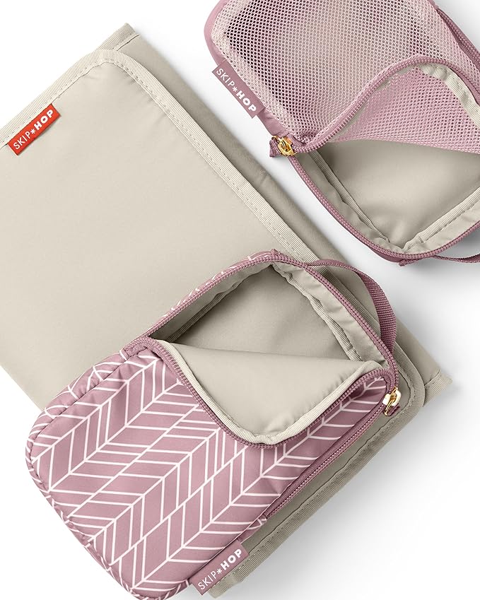 Skip Hop Diaper Bag Backpack: Forma, Multi-Function Baby Travel Bag with Changing Pad & Stroller Attachment, Mauve Mist