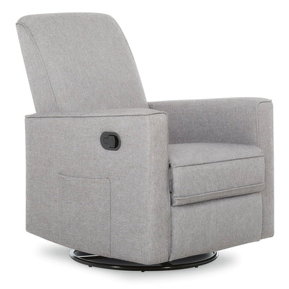 Evolur Raleigh Upholstered Manual Glider Recliner– Rocking & 360° Swivel with Smooth Glide – Greenguard Gold & FSC Certified – Modern Nursery and Living Room Chair in Light Sand