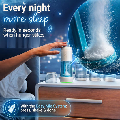 SNOOZI Set of 1 – Baby Night Bottle with Bottle Warmer – Baby Bottle with Integrated Formula Dispenser for Stress-Free Night Feedings (1 Bottle per Night)
