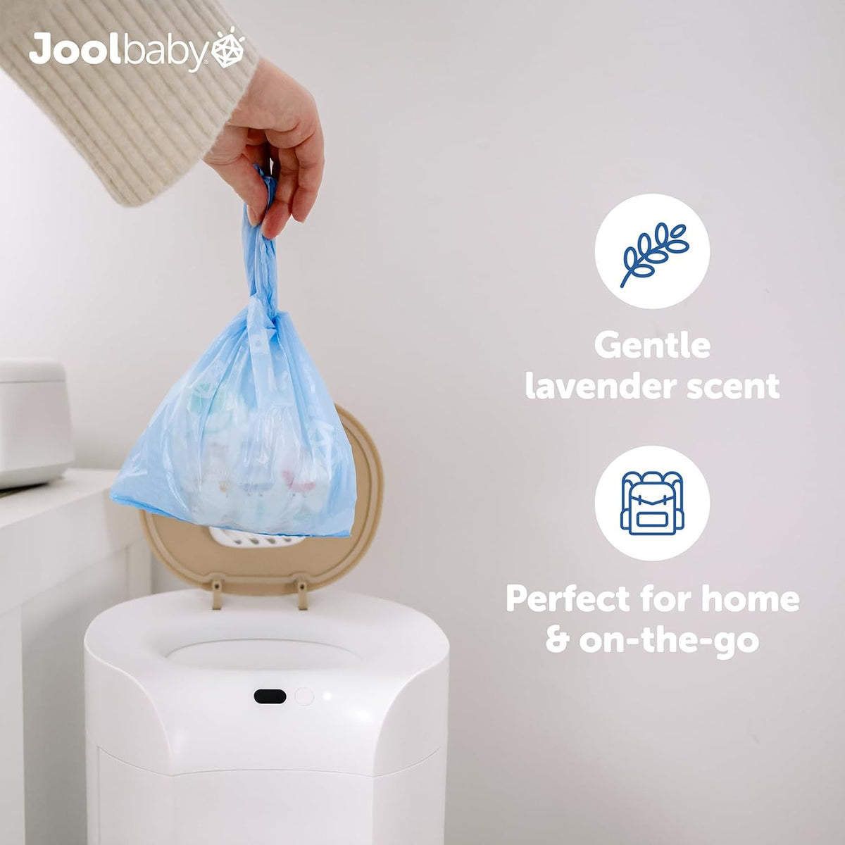 Diaper Disposable Bags - Lavender-Scented, Easy to Tie – Great for At Home & On the Go