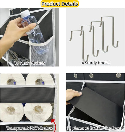 5 Tier Over the Door Organizer with 20 Pockets (Gray)